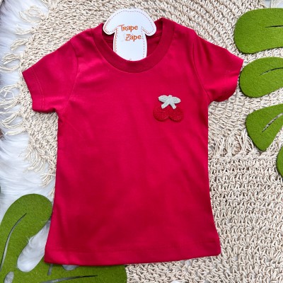 Conj. Blusa Cerejas e Short - Vermelho